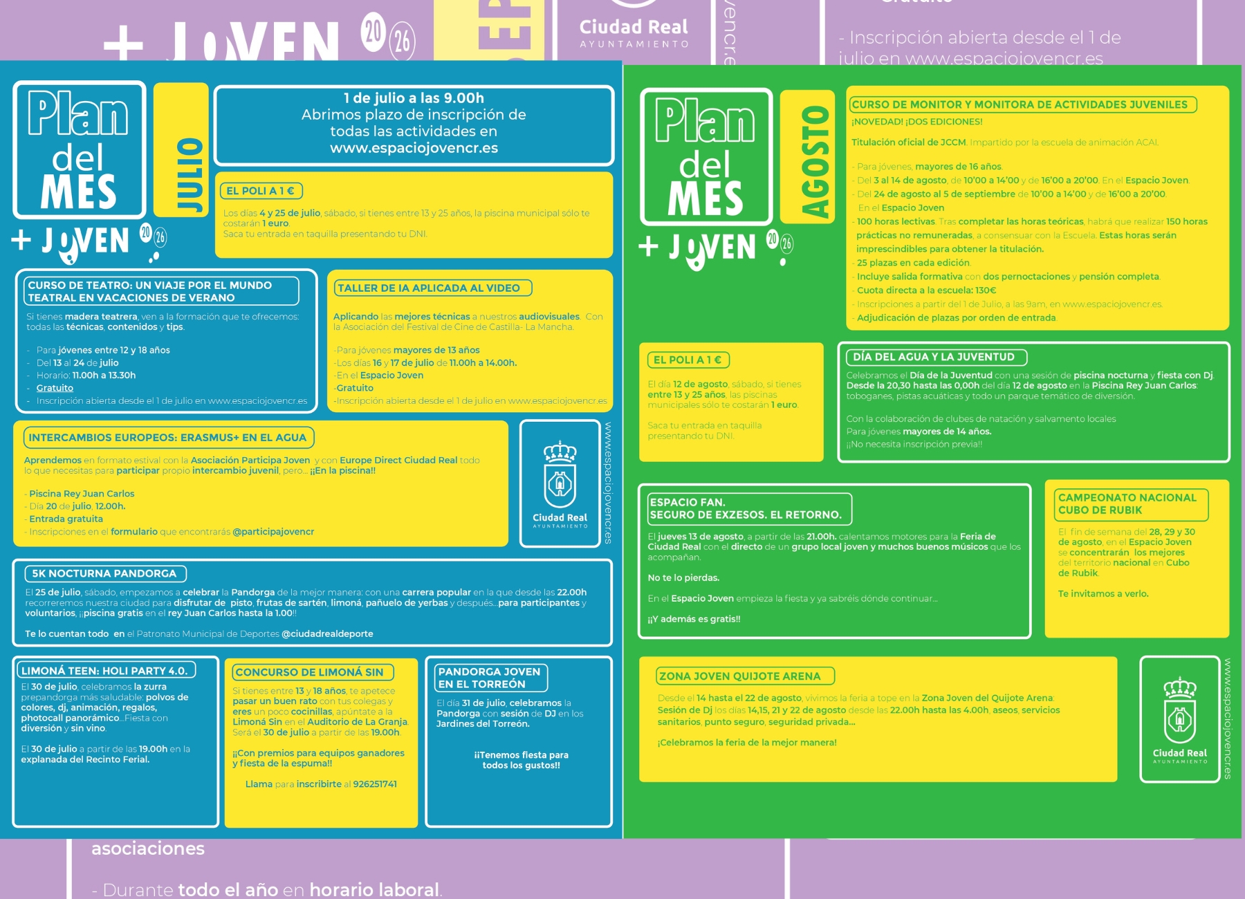 Más actividades, más formación y más diversión: llega ‘Verano+Joven’ a Ciudad Real