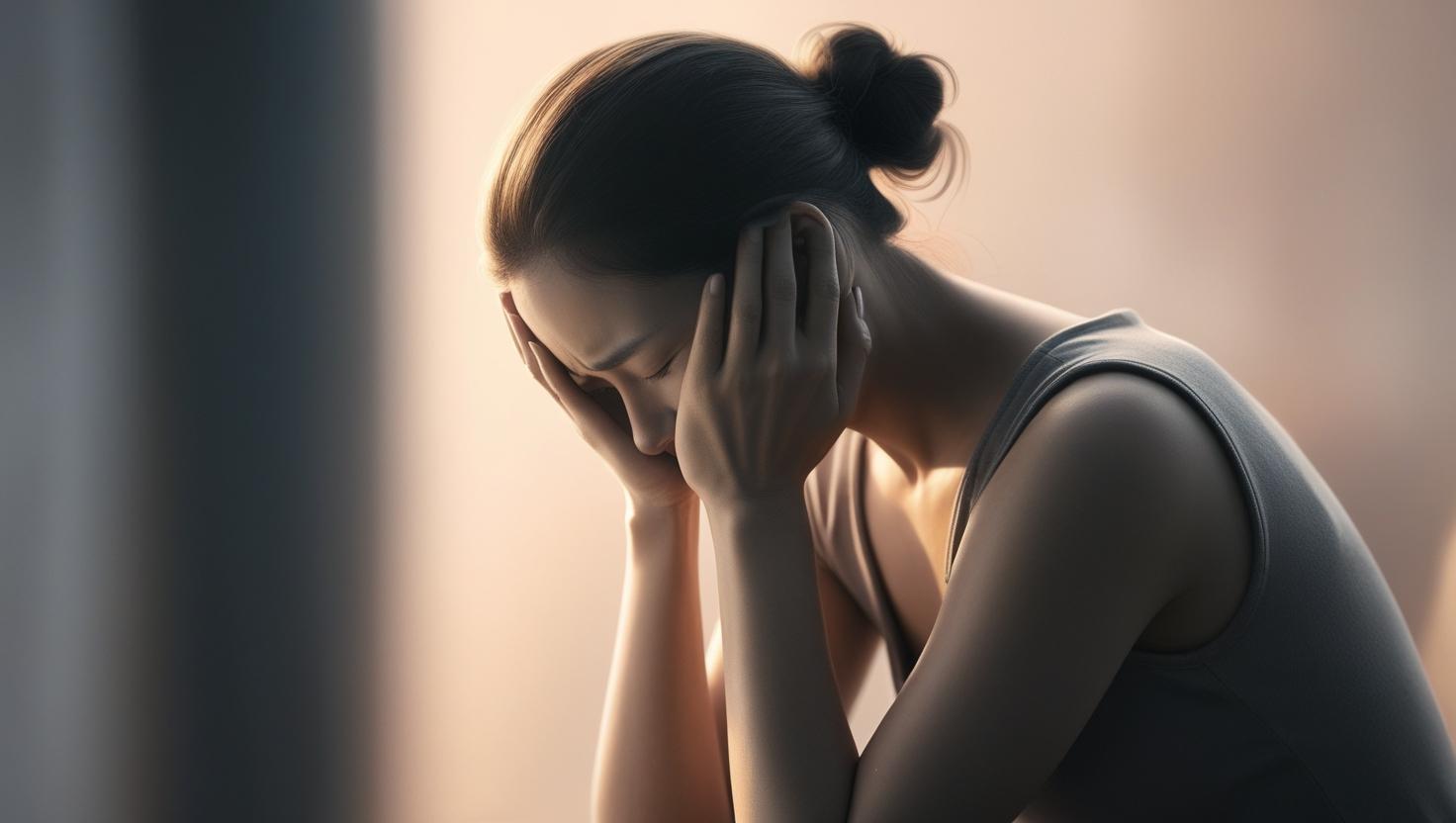 Mujer con problemas de salud mental